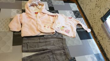 Joli ensemble rose et gris taille 6 mois