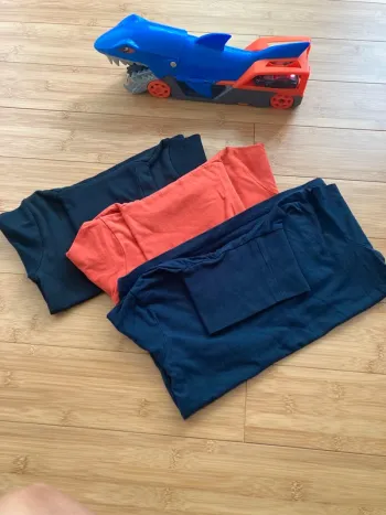 6 ans - Set de 3 sous pull - bleu marine - orange - noir