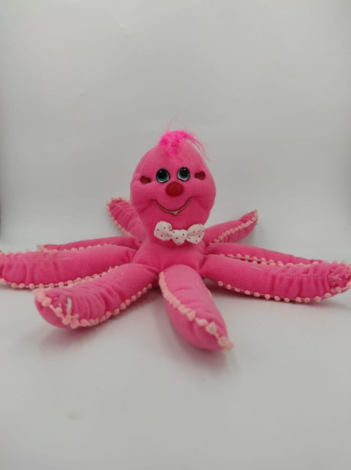 Peluche Pieuvre rose Vintage Russ Berrie