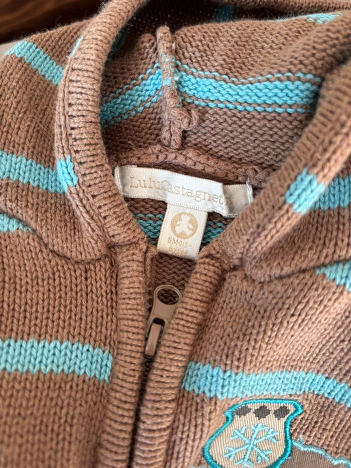 Lot LuluCastagnette Gilet a capuche & Pull / Taille 6 mois - photo numéro 4