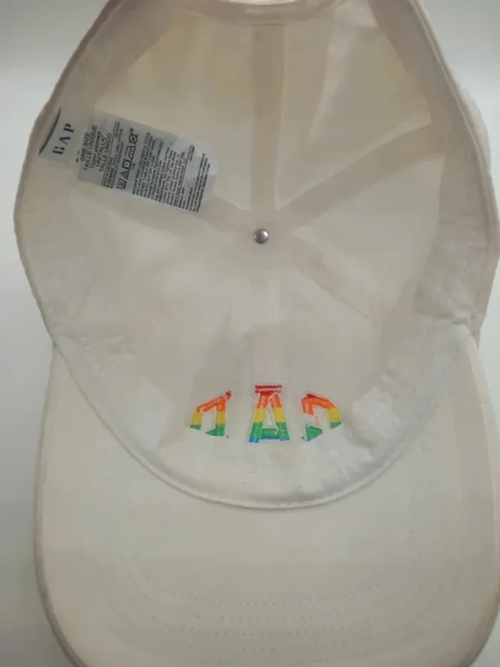 Casquette Vintage Gap Blanc cassé Broderie Arc-en-ciel - photo numéro 6