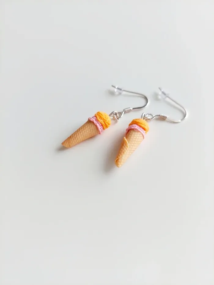 Boucles d'oreilles cornet de glace - photo numéro 2