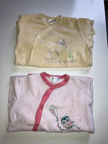 Lot 2 pyjamas velours 12 mois kiabi