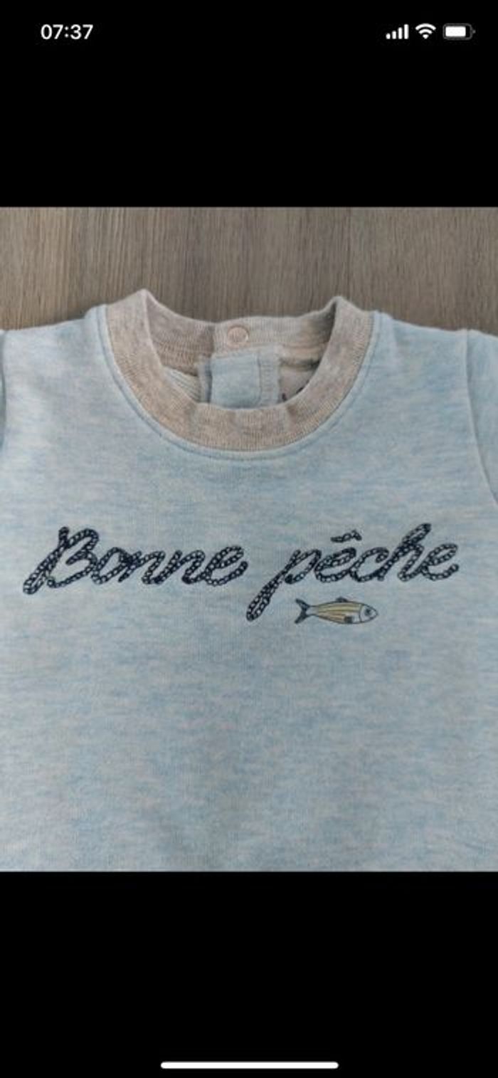 Sweat Petit Bateau taille 3 mois - photo numéro 3