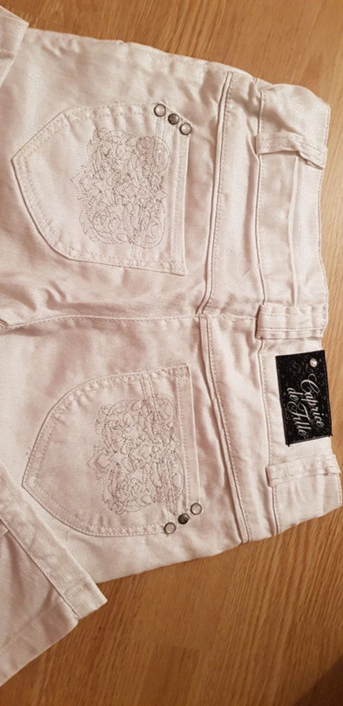 Lot pantalons jeans blancs 12 ans Okaidi - photo numéro 7