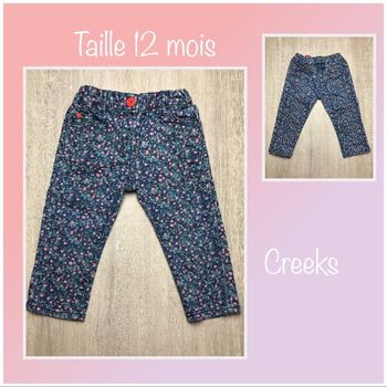 Pantalon jean imprimé floral - taille 12 mois