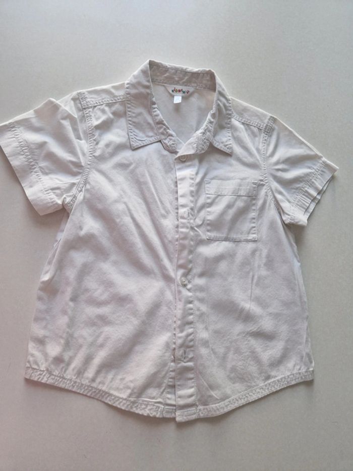 Chemise blanche manches courtes 4 ans