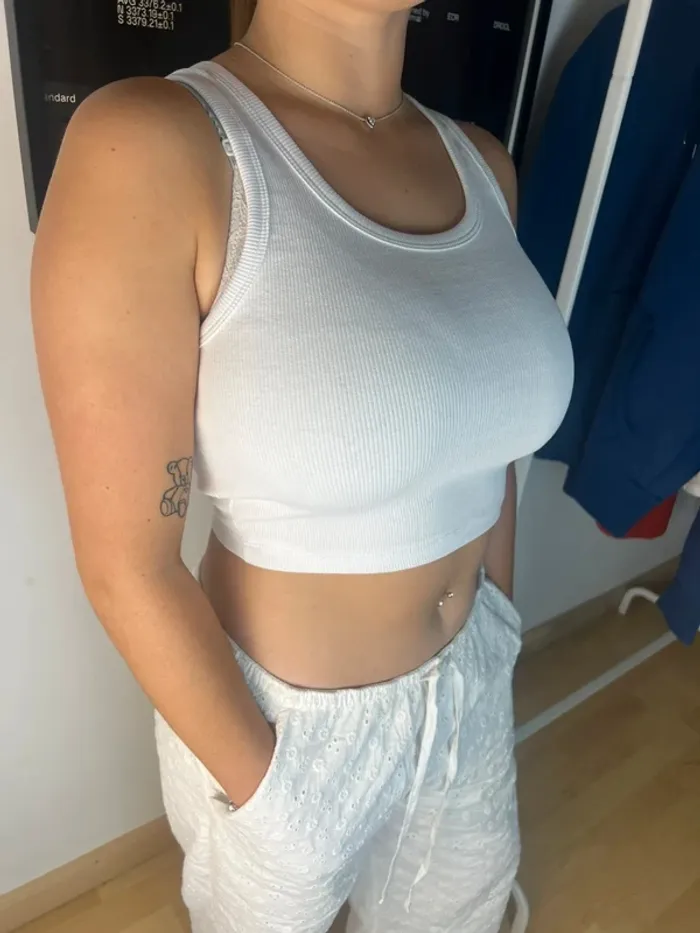 Top Def blanco logo bordado parte de atrás nuevo Limited XSmall 190
