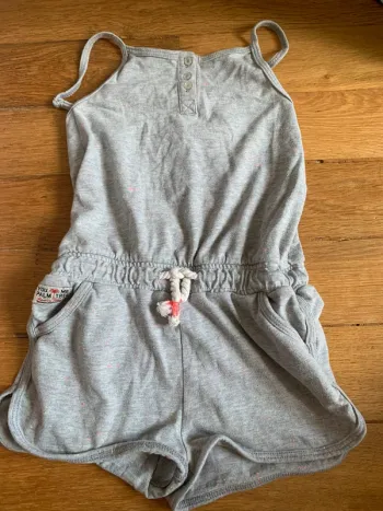 Combishort en coton gris chiné 6 ans