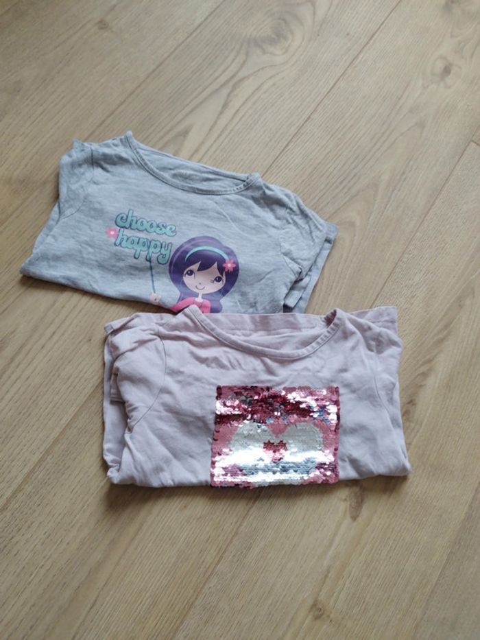 Lot de 2 teeshirt Manches longues fille 4 ans