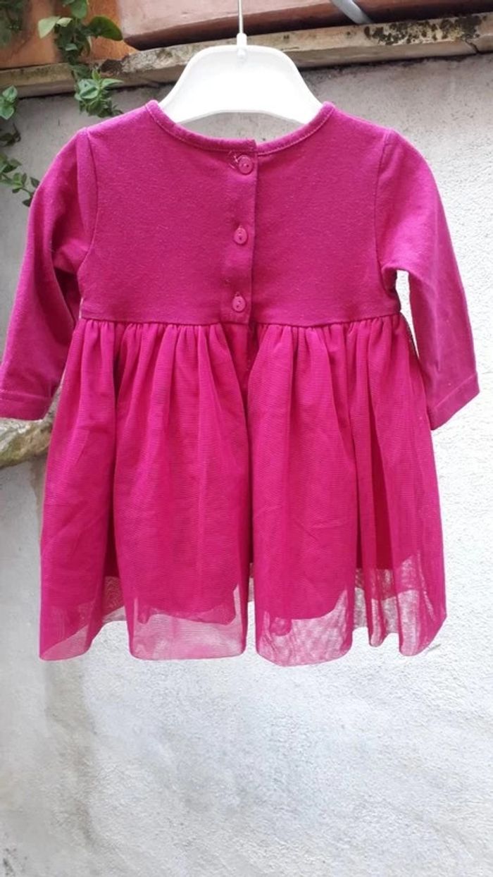 Robe tulle et sequins rose fuchsia 6 mois - photo numéro 2