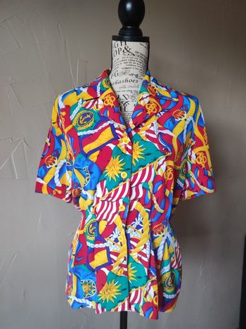 Chemise vintage bariolée L'envol taille 38