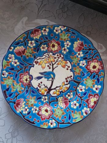 Assiette émaux de Longwy diamètre  25/26