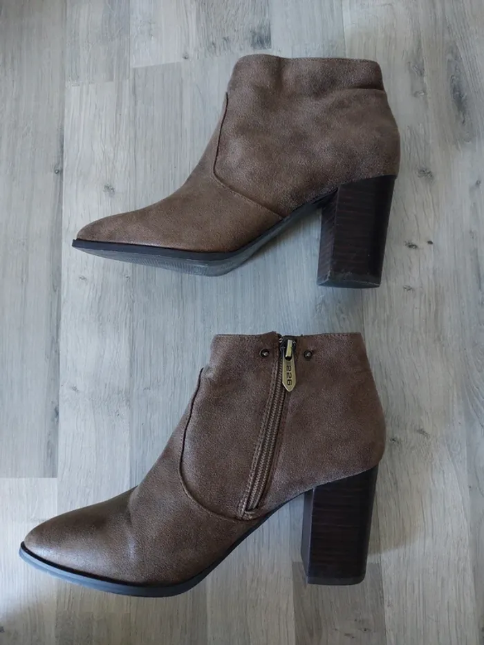 Bottines Marron 100% cuir - photo numéro 9