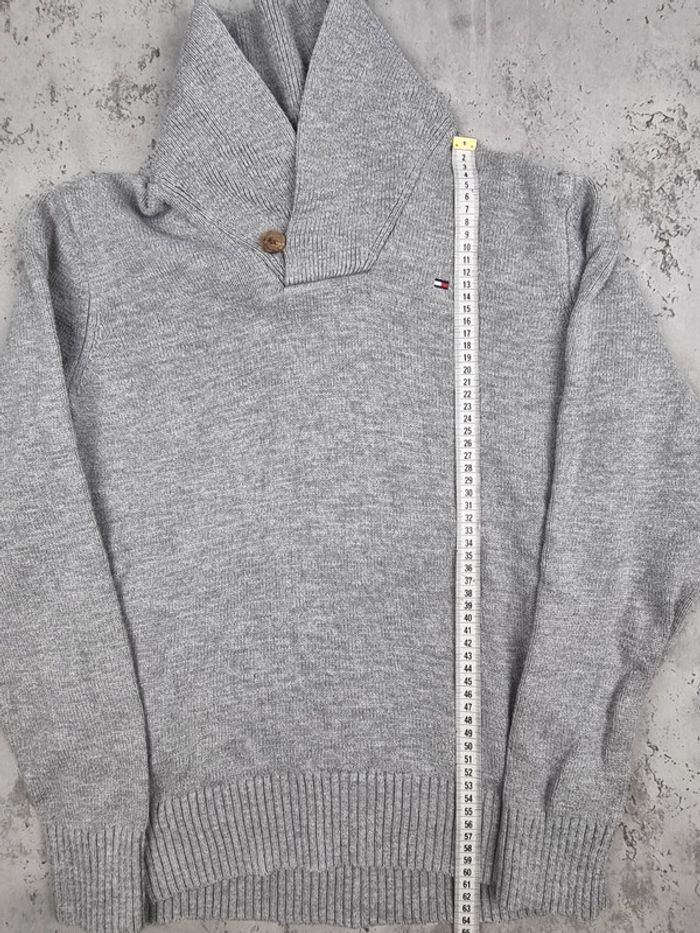 Pull col châle Tommy Hilfiger – Gris – Taille S Hommes (mesures en photos) - photo numéro 9