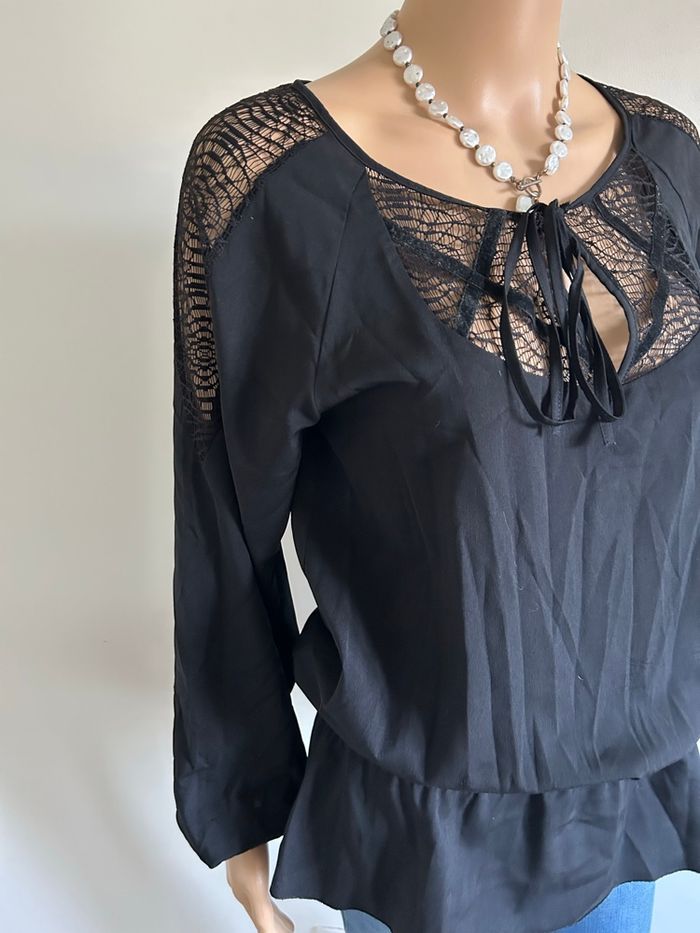 Blouse noire à manches longues Morgan taille 36 jamais portée - photo numéro 4