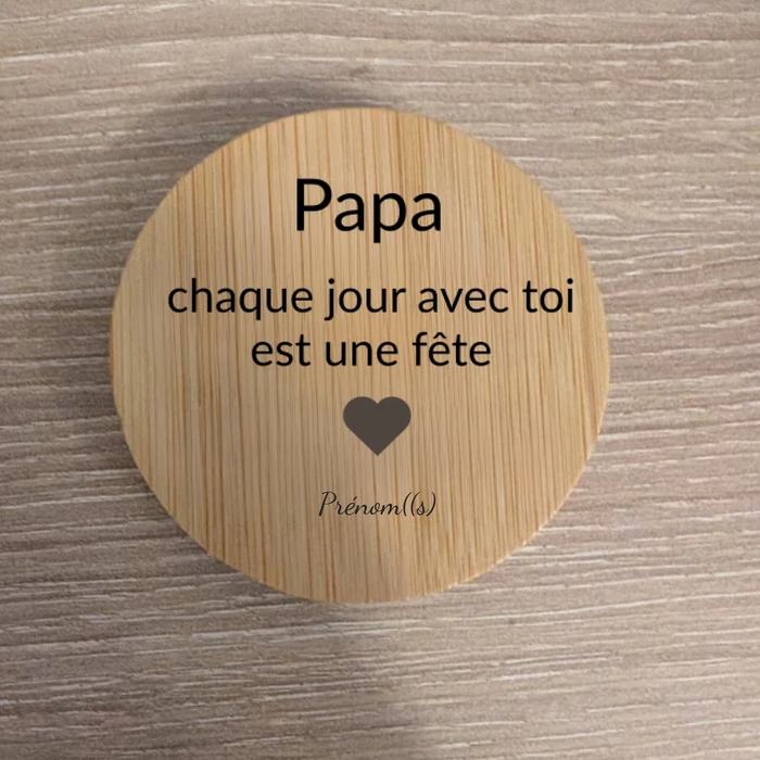 Décapsuleur en bois gravé – Collection spéciale Papa personnalisable