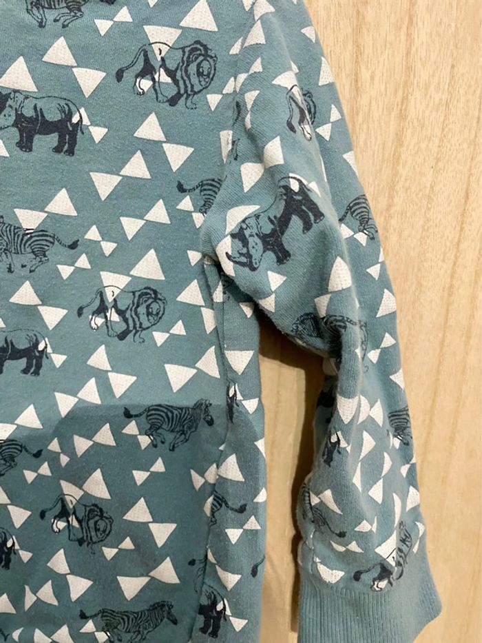 Sweat bleu vert animaux de la savane triangle 2/3 ans - photo numéro 13