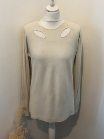 Pull beige ajouré Maje S