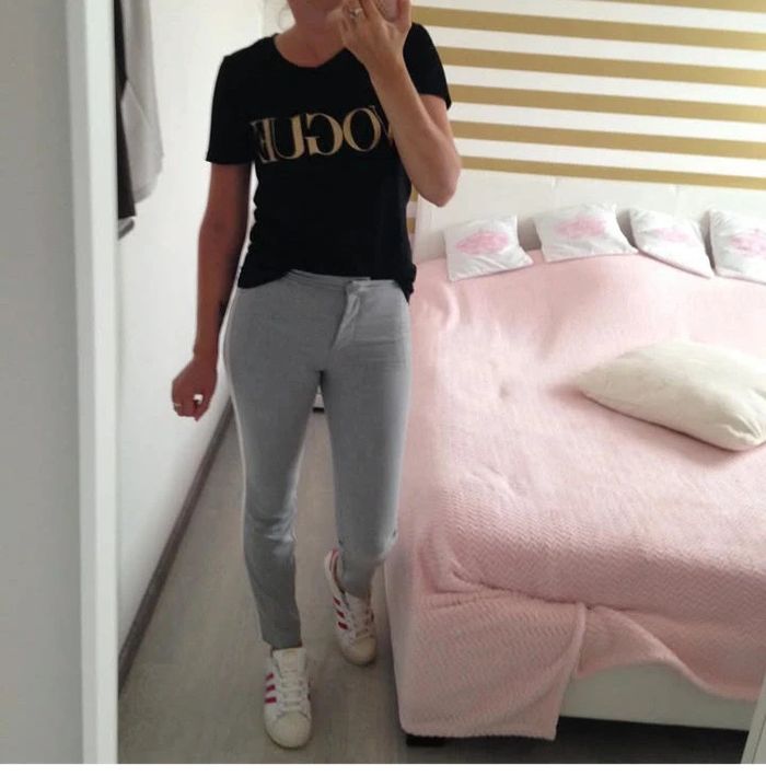 Pantalon gris Zara liseré - photo numéro 4