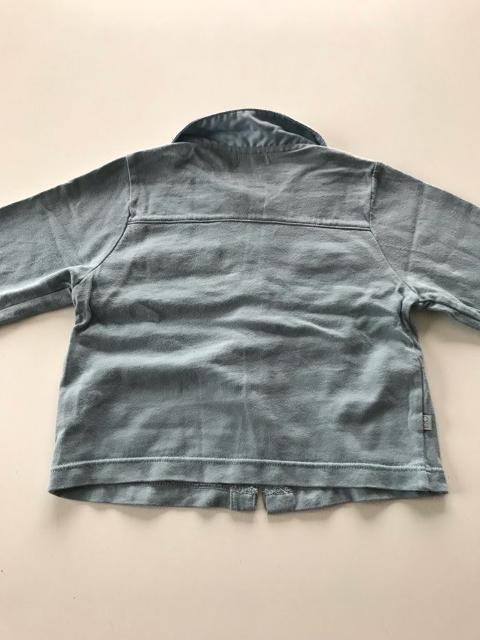 T-shirt bébé turquoise effet chemise 6 mois - photo numéro 2