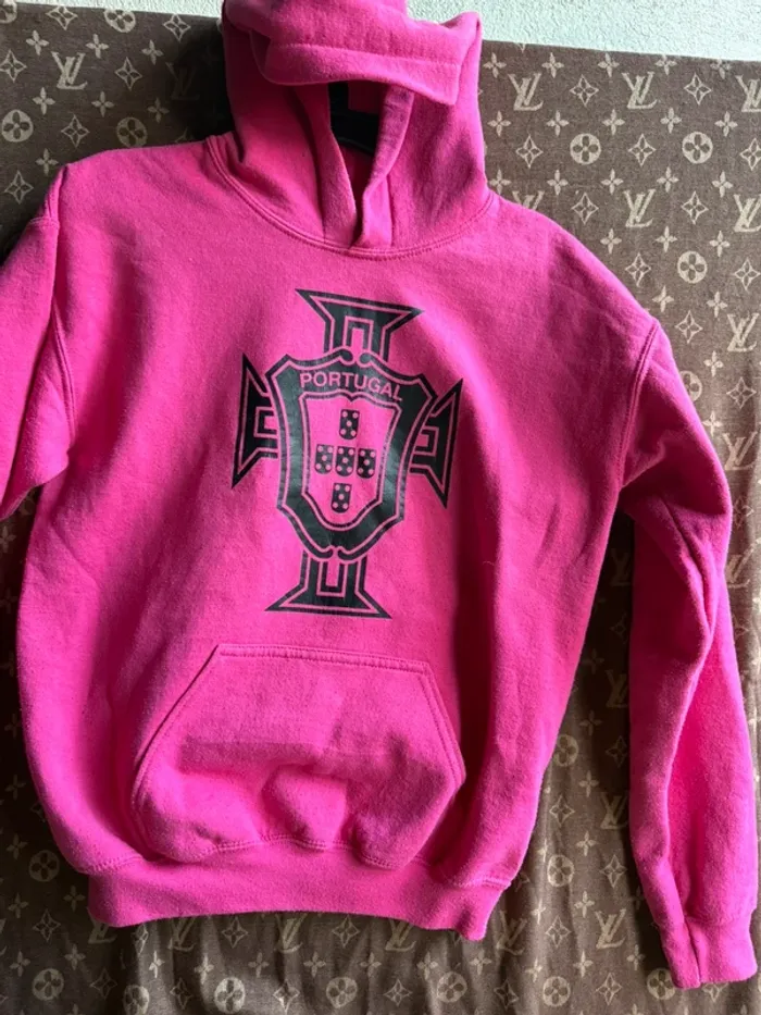 Pull a capuche rose taille unique - photo numéro 2