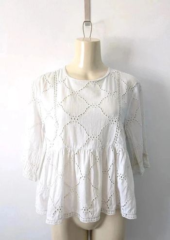 Blouse d'été brodée manches 3/4 - Zara trf - taille S