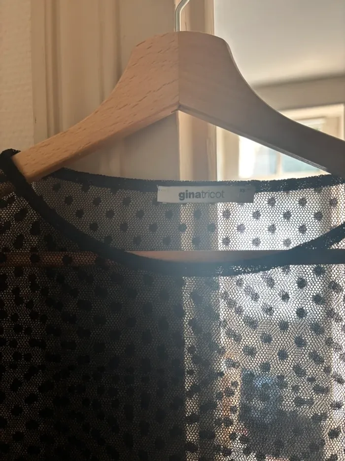 Blouse transparente a pois - Taille XS - photo numéro 3