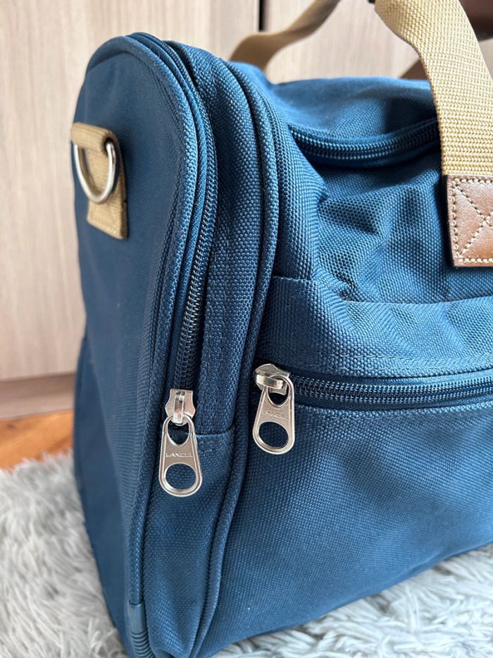 NEUF magnifique sac LANCEL toile et cuir, bleu marine - photo numéro 6