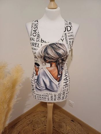 Débardeur neuf à imprimé New Collection taille S 36