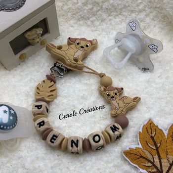 Attache tétine entièrement en silicone personnalisé Bambi 