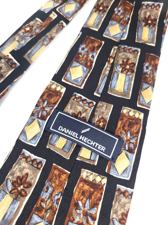 Cravate en Soie Daniel Hechter - Motif Floral Géométrique - photo numéro 4