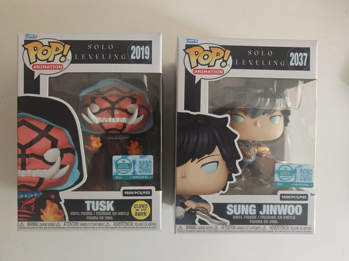 Funko pop Sung Jinwoo 2037 et Tusk 2019