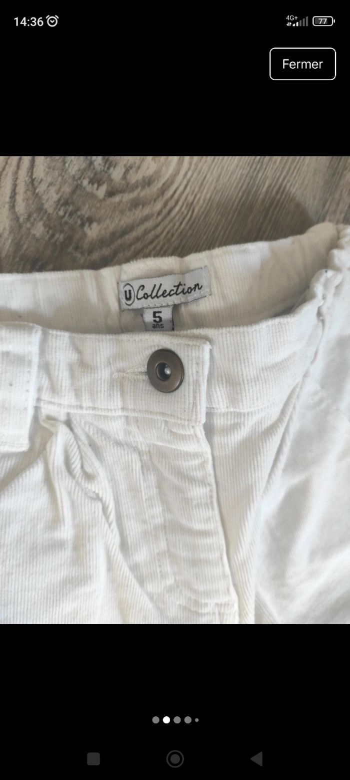 Short blanc en velours fille 5 ans - photo numéro 2