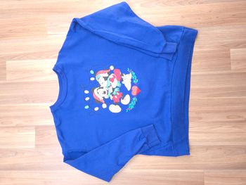 Sweat Disney Mickey Minnie Noël bleu taille ado 16/18 ans