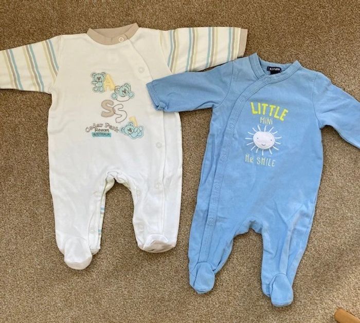 Lot de 2 Grenouillères bébé garçon 1 mois