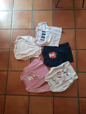 Lot 5 t shirt manches longues