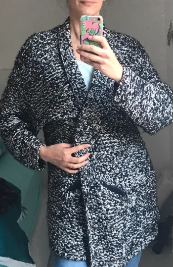 Gilet maille Kookai noir et blanc