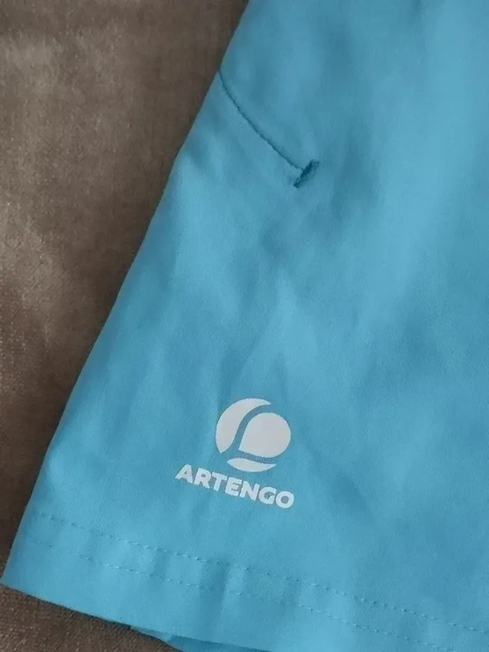 Short de tennis Artengo bleu clair garçon 8-9 ans - photo numéro 5