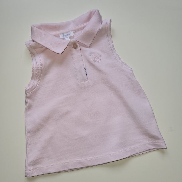 Jacadi - haut col polo sans manches coton rose 2 ans