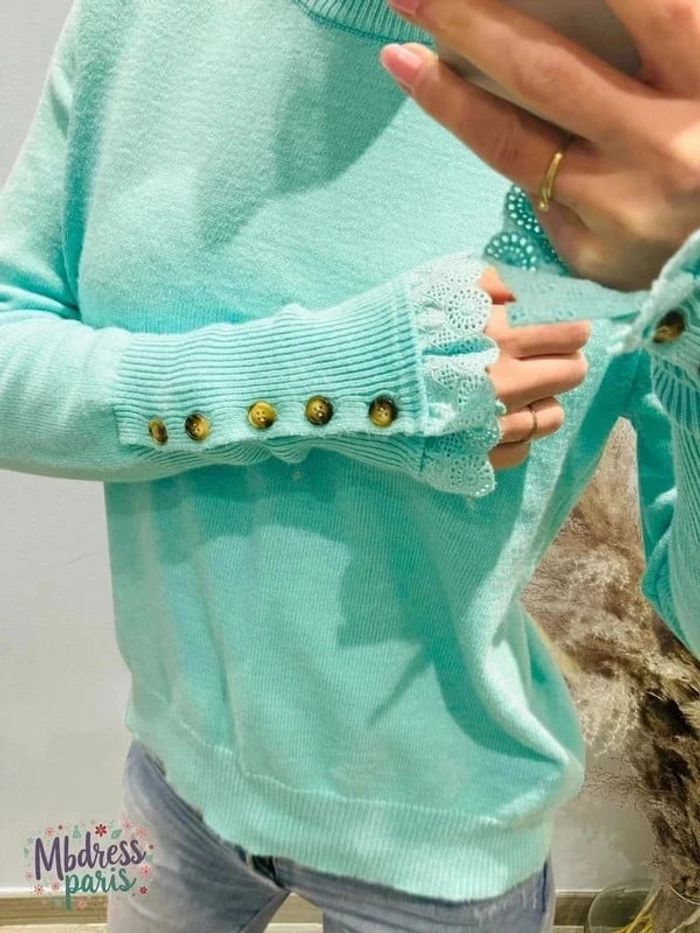 💐 Beau Pull femme vert d'eau/menthe femme TU 36/40