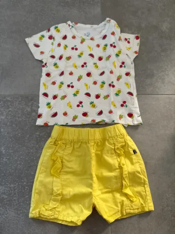 Ensemble short  et tee shirt été 12 mois