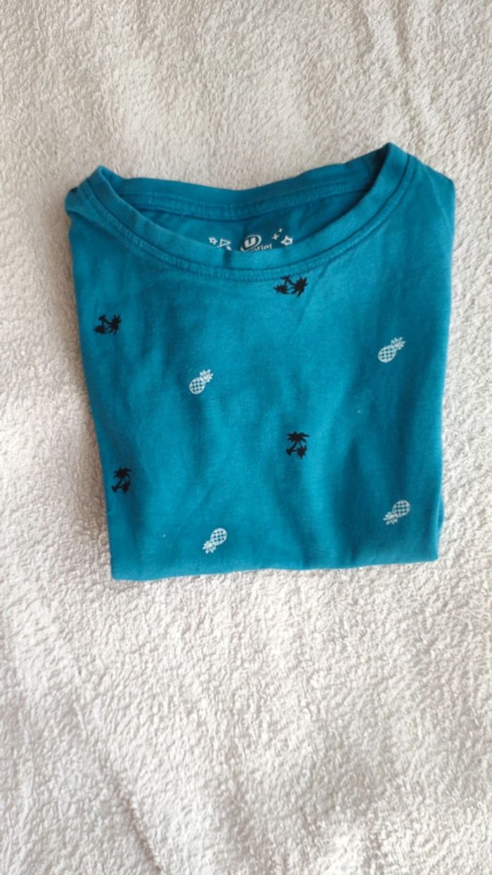 Lot de 2 T-shirts u essentiel bleu taille 5 ans - photo numéro 2