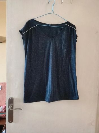 T shirt bleu marine Brillant