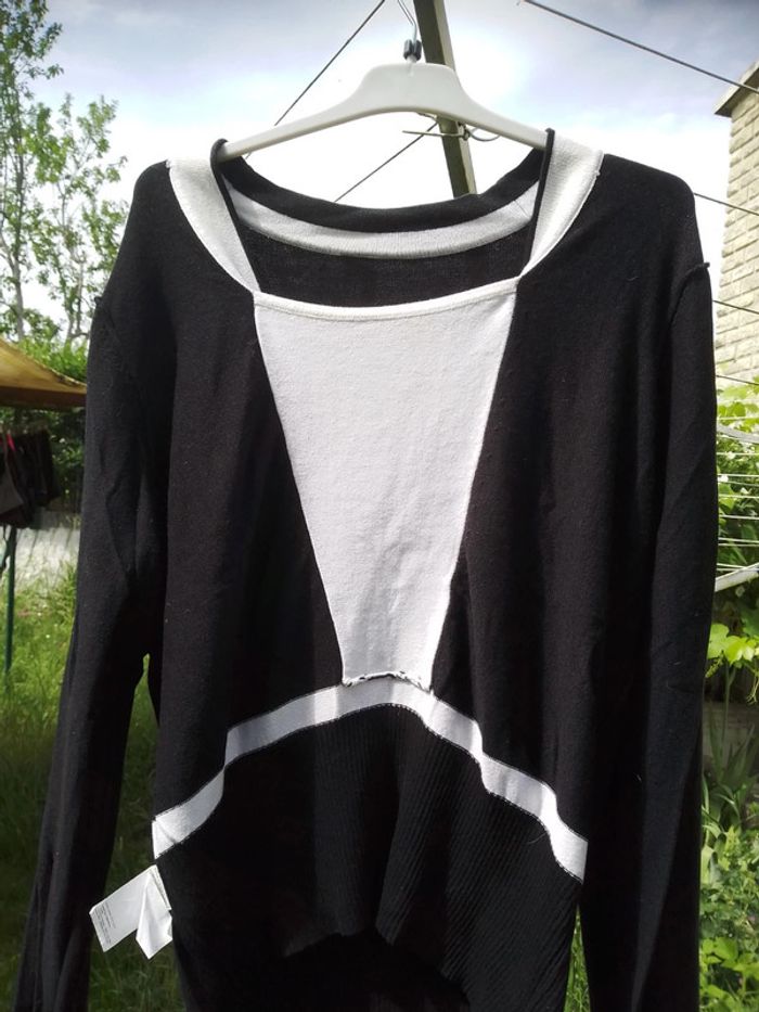 Pull blanc et noir femme - photo numéro 9
