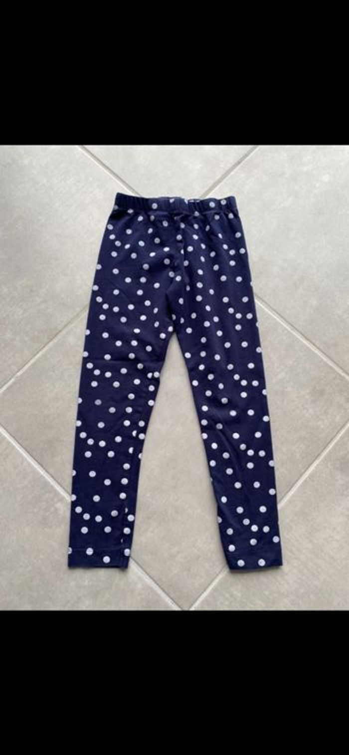 Legging bleu à pois blanc fille 8 ans - photo numéro 2