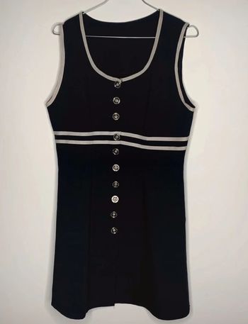 Robe patineuse noire et grise effet marin Vintage T38 M
