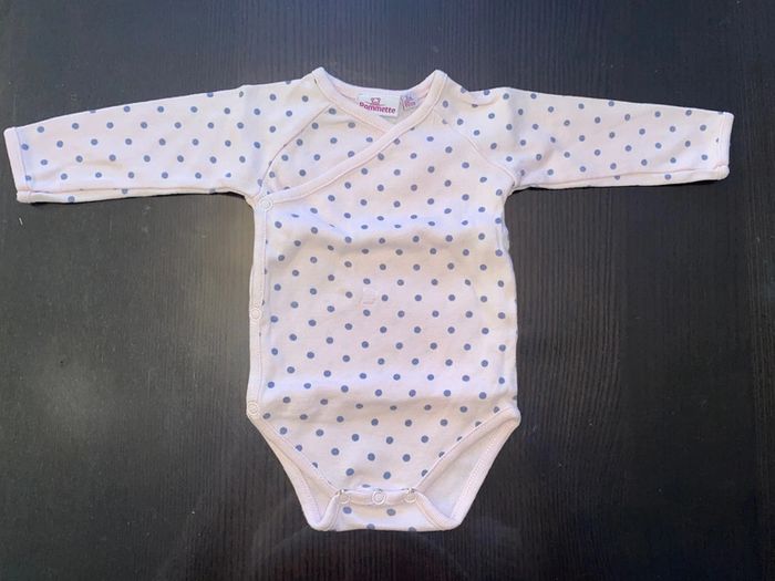 Body manches longues Pommette rose 3mois/60cm