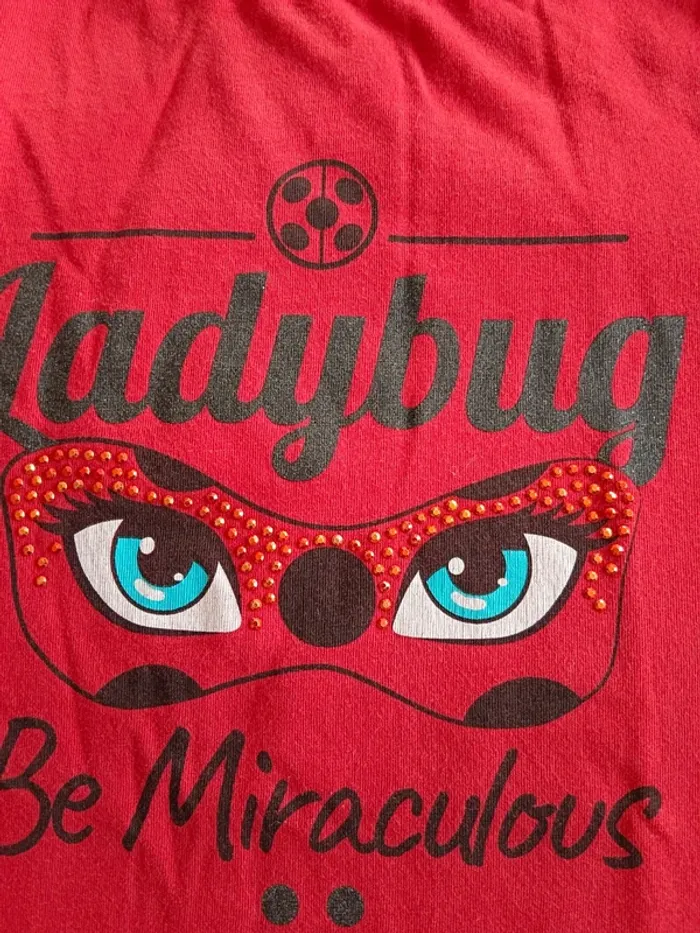 T shirt miraculous 10 ans rouge et noir - photo numéro 2