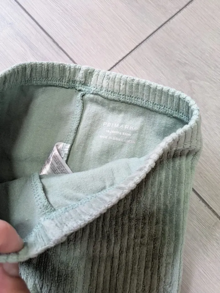 Pantalon côtelé Primark 18-24 mois menthe - photo numéro 2
